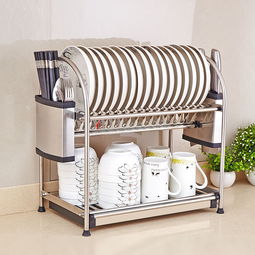 廚房收納新選擇 304雙層不銹鋼碗碟收納架的實用與美學(xué)